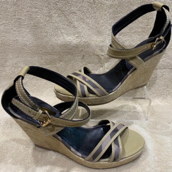 BURBERRY " Bridle House " Rope Wedge Sandals size US10/EU41 - Picture 1 of 8